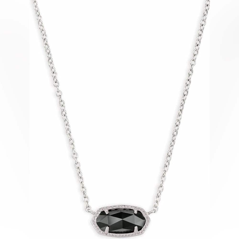 Kendra Scott black stone silver chain necklace